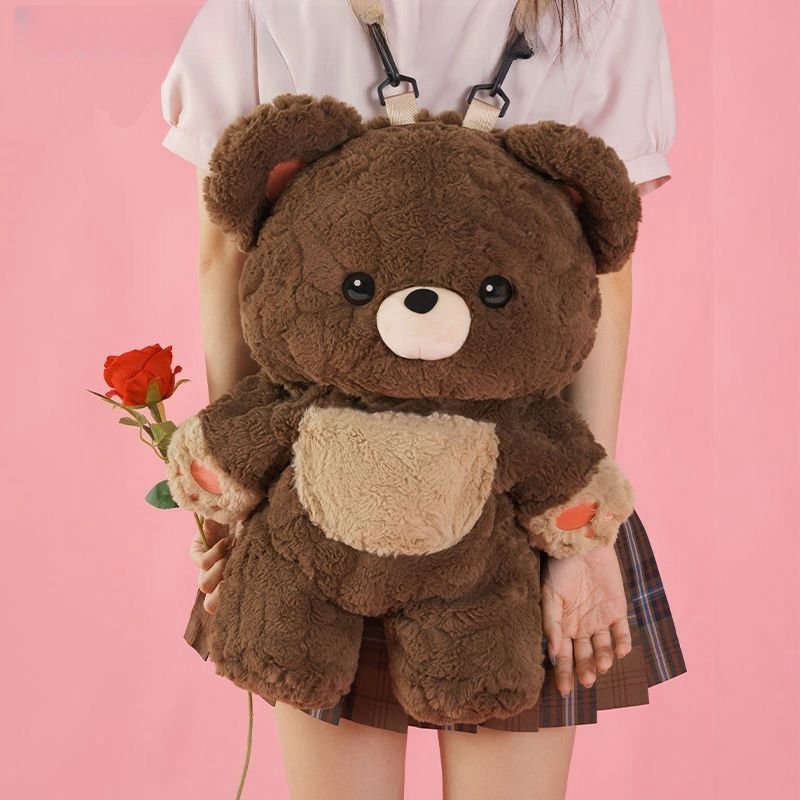 Valentines Cute Plush Love Bear Backpack