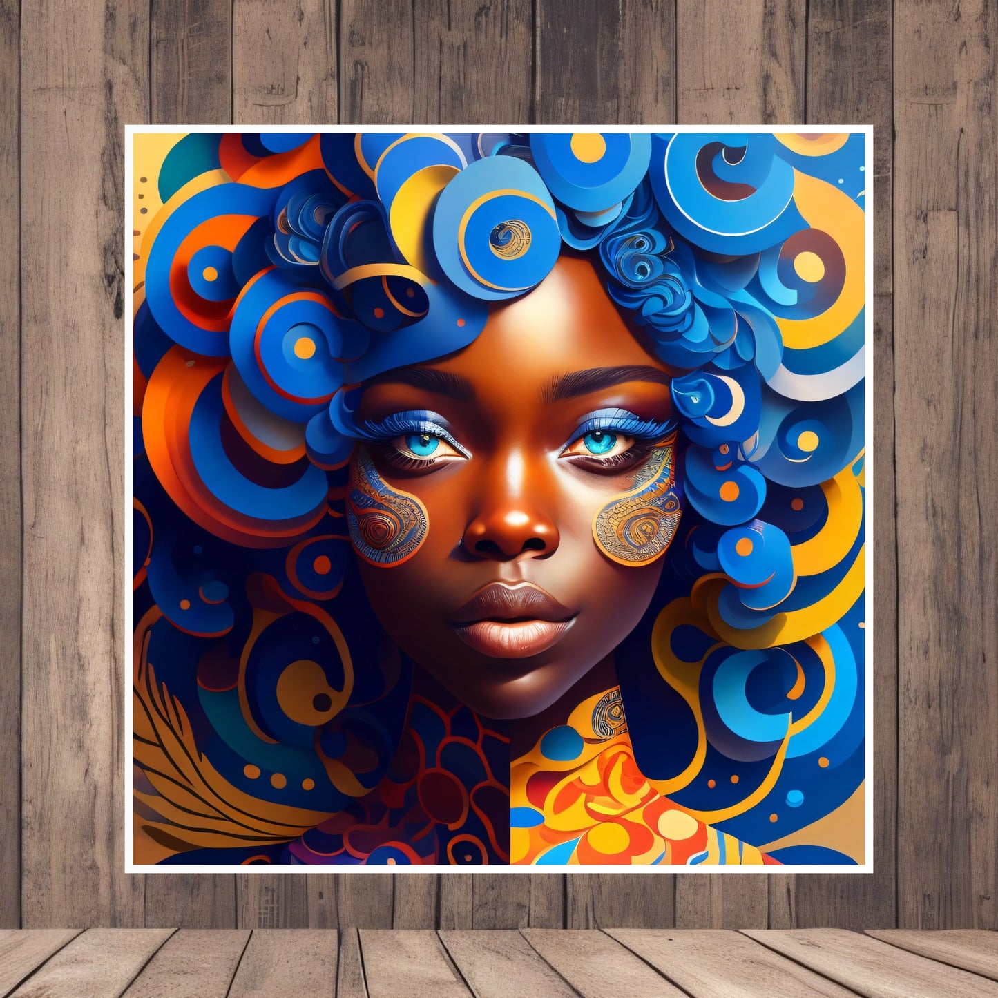 Ange d’Afrique Black Girl Portrait Art Design sur papier mat haut de gamme Utilisation personnelle ou professionnelle Décoration spéciale Grande résolution 4