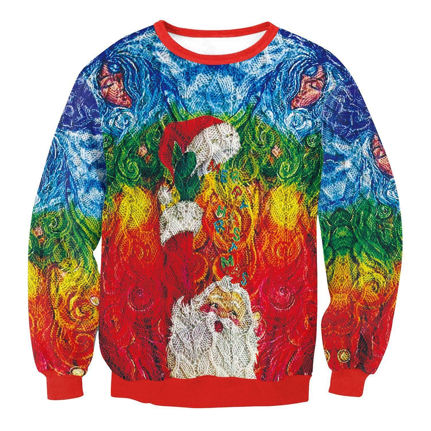 Ugly Christmas Sweater Santa Elf Pullover