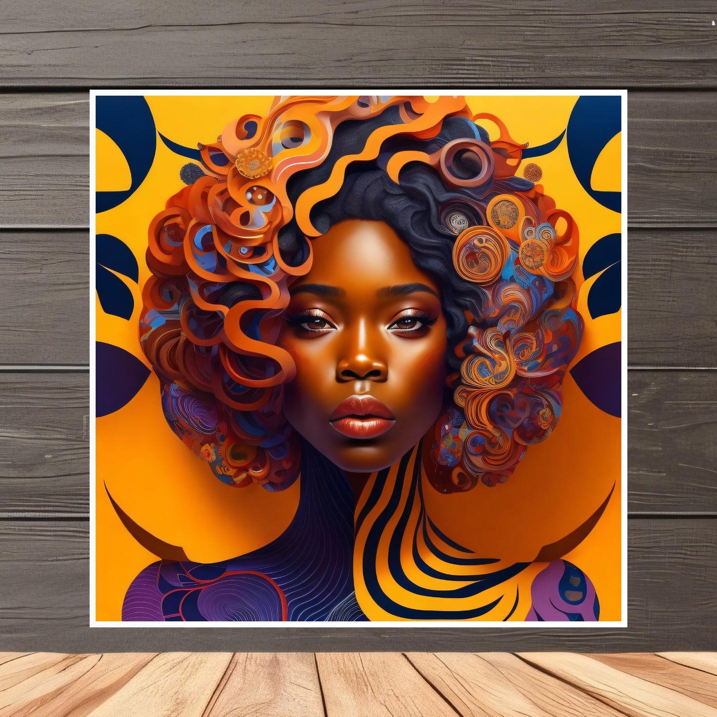 Ange d'Afrique Black Girl Portrait Art Design sur papier mat haut de gamme Utilisation personnelle ou professionnelle Décoration spéciale Grande résolution 10