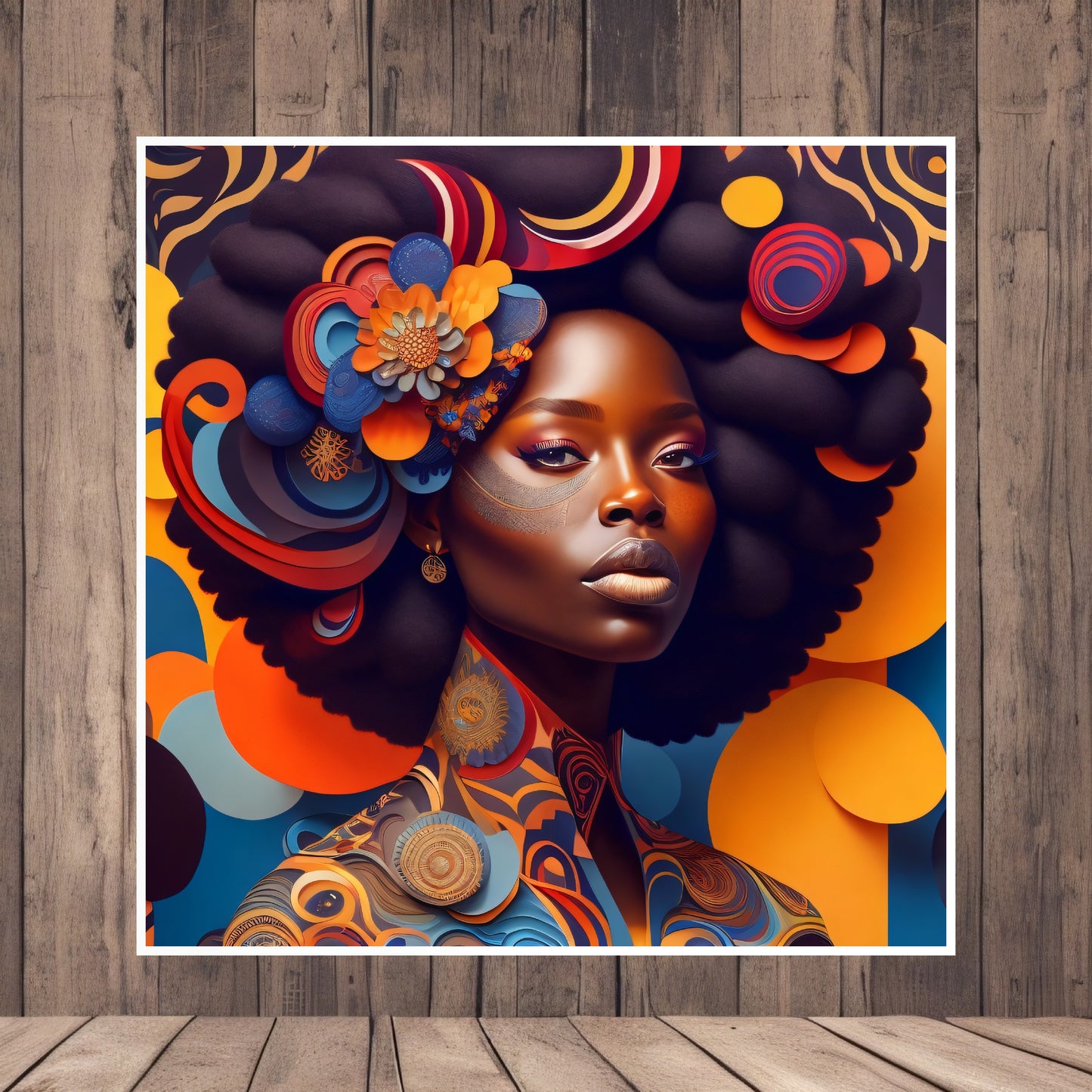 Poster on Premium Matte Paper Angel of Africa Black Girl Portrait Art Design 13