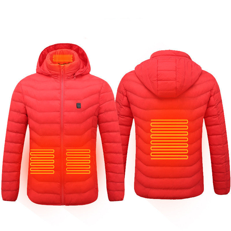 9-Zone Heated Electric Puffer Insulated Hood Windbreaker Jacket