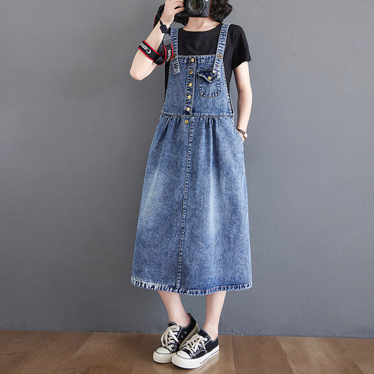 Denim Suspender Dress