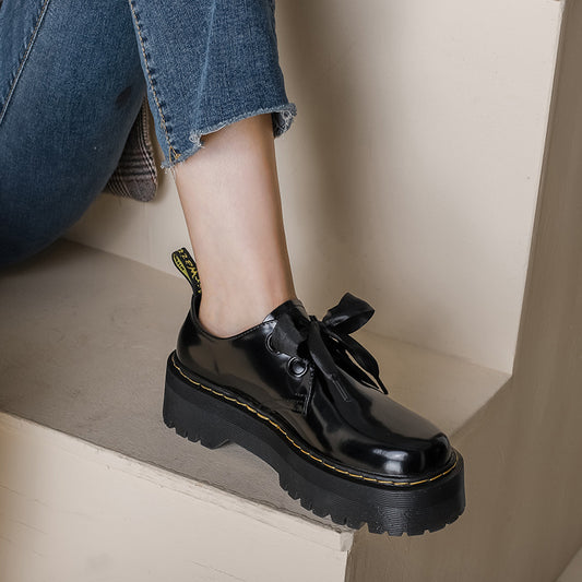 Thick Soled Leather Shoes