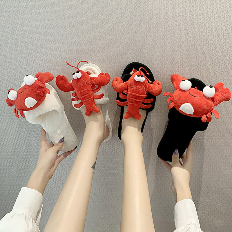 Women's Crayfish Crab Slippers Fashion Cotton Slippers