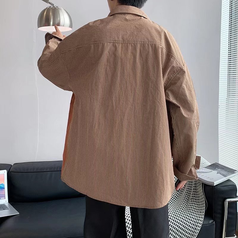 Patchwork Contrast Loose Long Sleeve Shirt