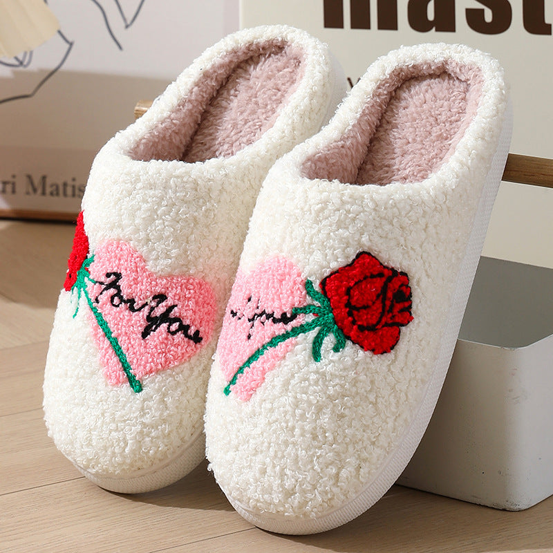 Valentines Indoor Home Plush Thermal Slippers