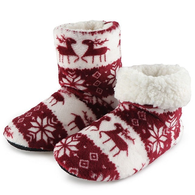 Christmas Winter Fur Slippers For Women