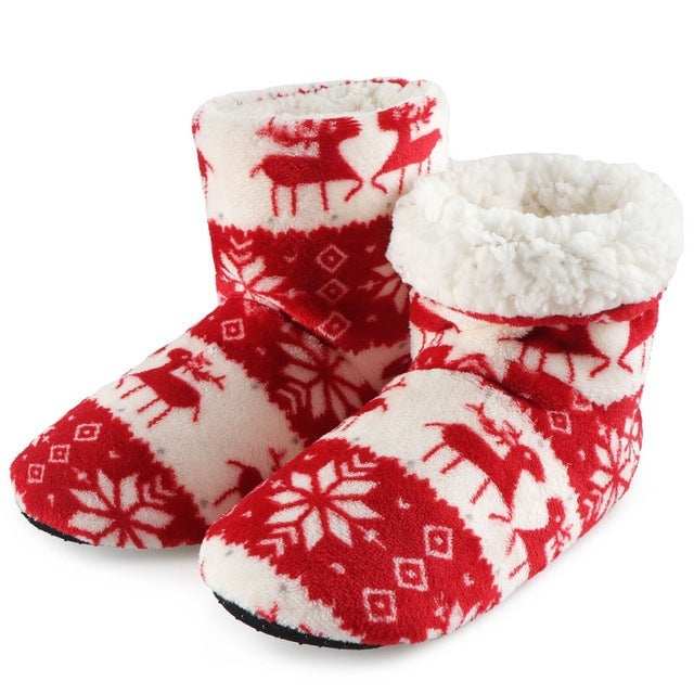 Christmas Winter Fur Slippers For Women