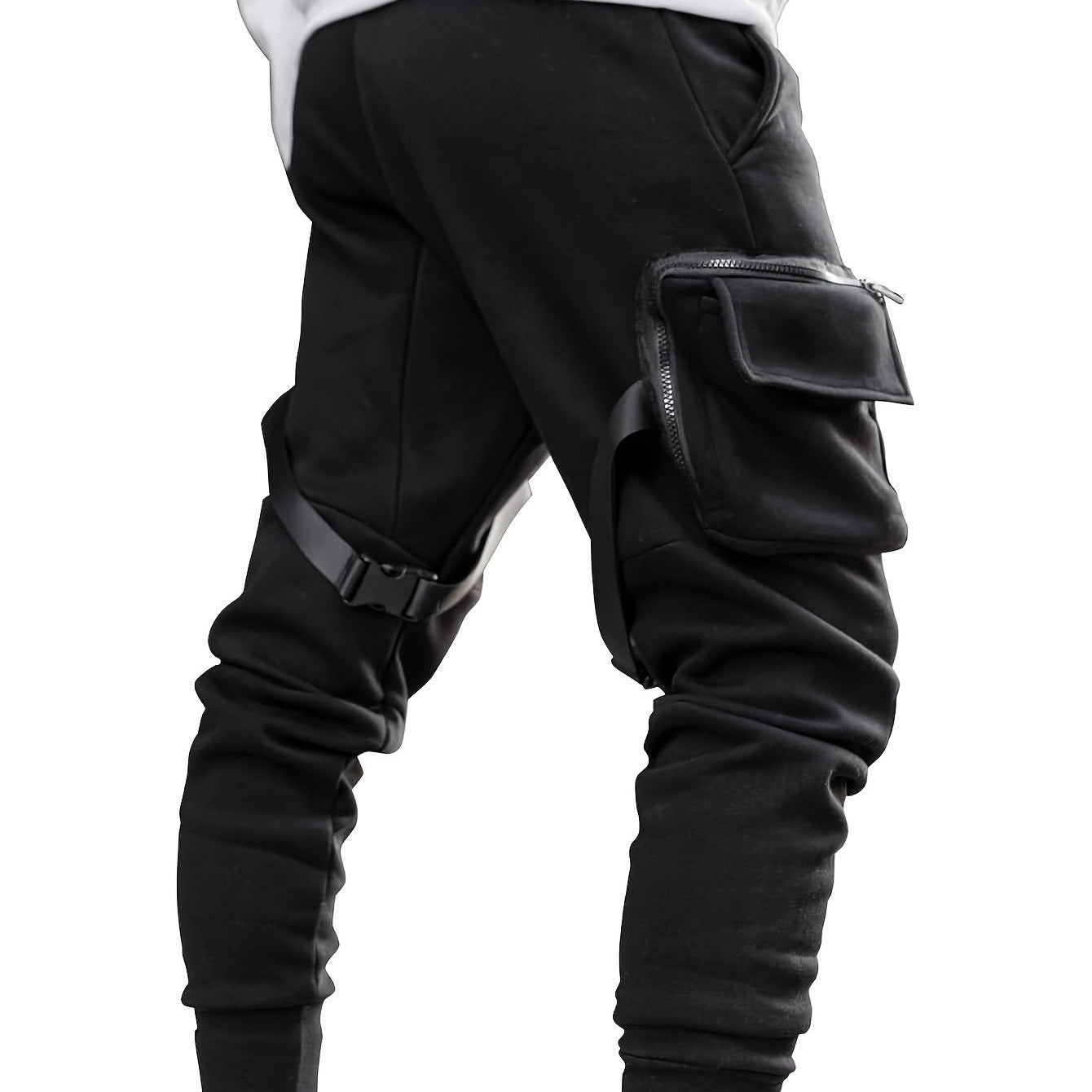 European Hip Hop Multi-pocket Ankle-tied Trousers