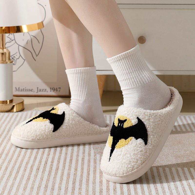 Halloween Bat Cartoon Thermal Winter Cotton Slippers