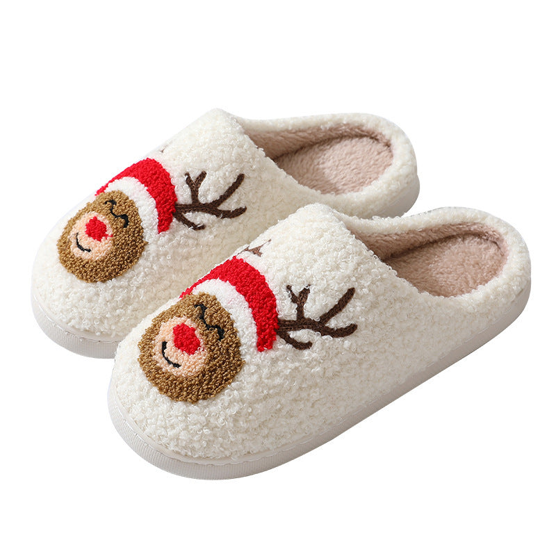 Christmas Santa Claus Furry Non-Slip Home Slippers