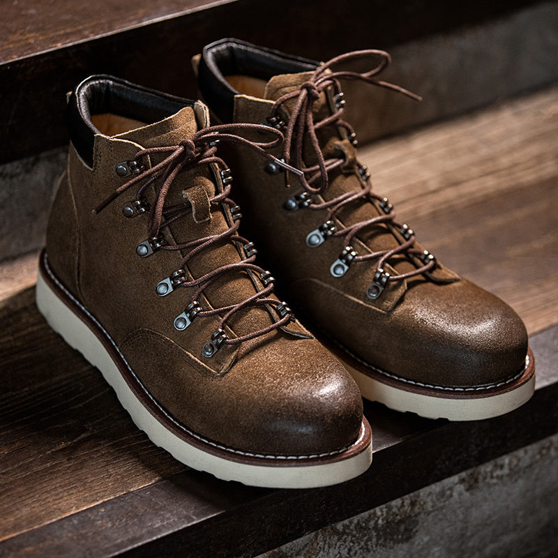 Retro Mountaineering High-Top Calf Leather Boots