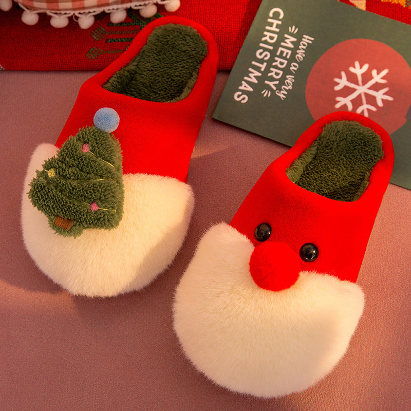 Christmas Cute Santa Claus Plush Non-Slip Slippers