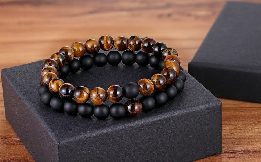 A Set Of Couple Bracelets Natural Stone Yoga Beaded Bracelets