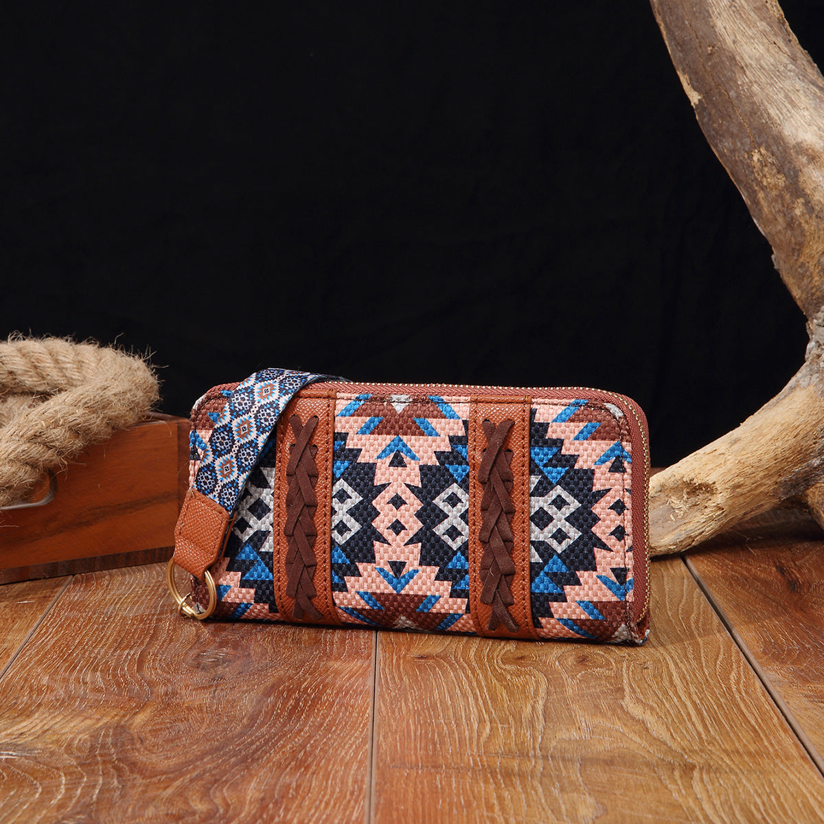 Vintage Cotton and Linen Printed Bohemian Hand-Carrying Card Holder