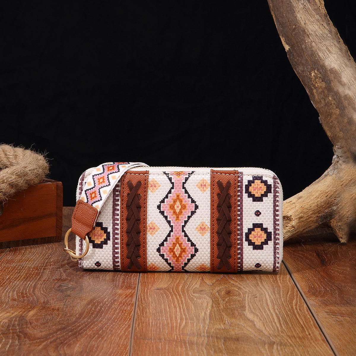 Vintage Cotton and Linen Printed Bohemian Hand-Carrying Card Holder