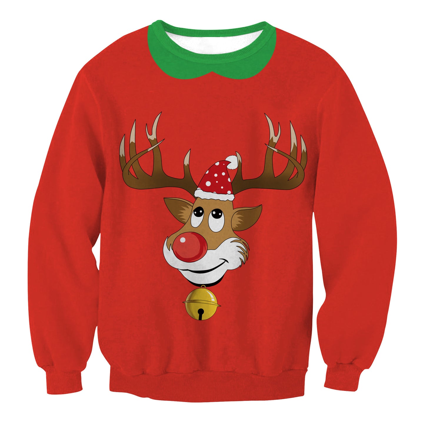 Ugly Christmas Sweater Santa Elf Pullover