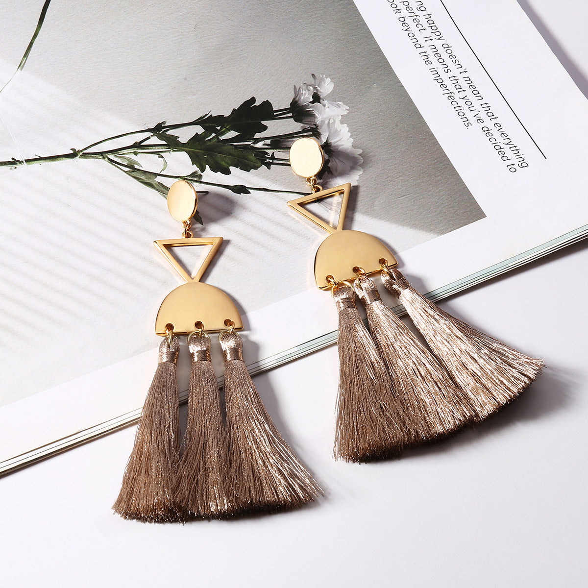 Personality Retro Long Handmade Tassel Earrings Women