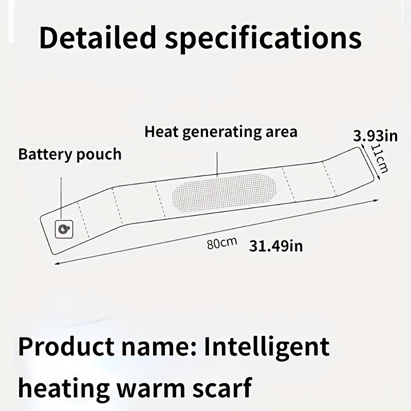 USB Heating Scarf Temperature Adjustable Charging Neck Warmer