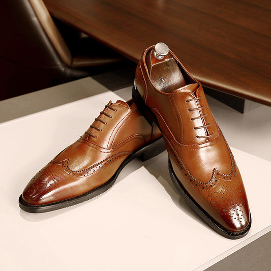 Leather Rubber Sole Oxford Shoes