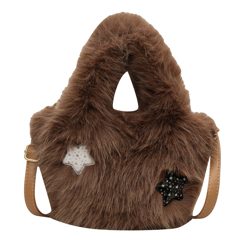 Fall Winter Fashion Plush One-shoulder Crossbody Bag