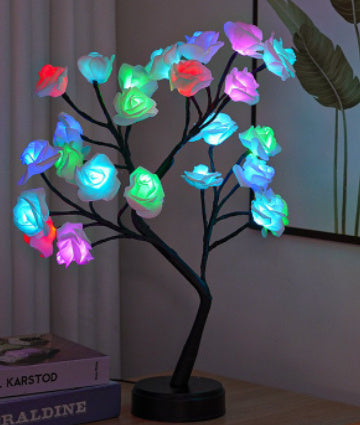 Valentines Table Lamp Flower Tree Rose Fairy Desk Night Lights USB Operated Decoration