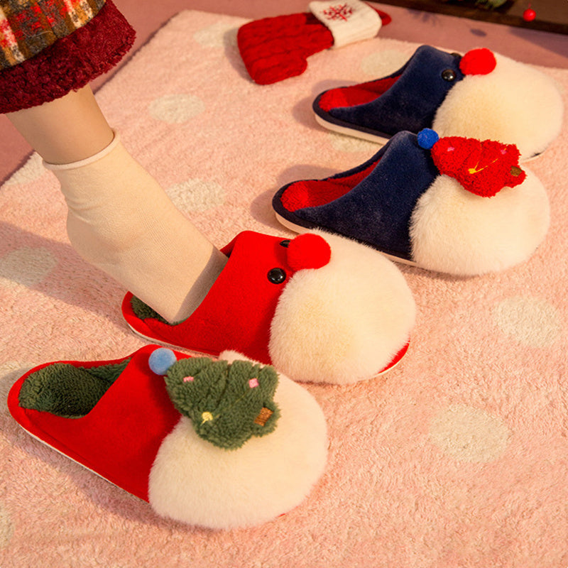 Christmas Cute Santa Claus Plush Non-Slip Slippers