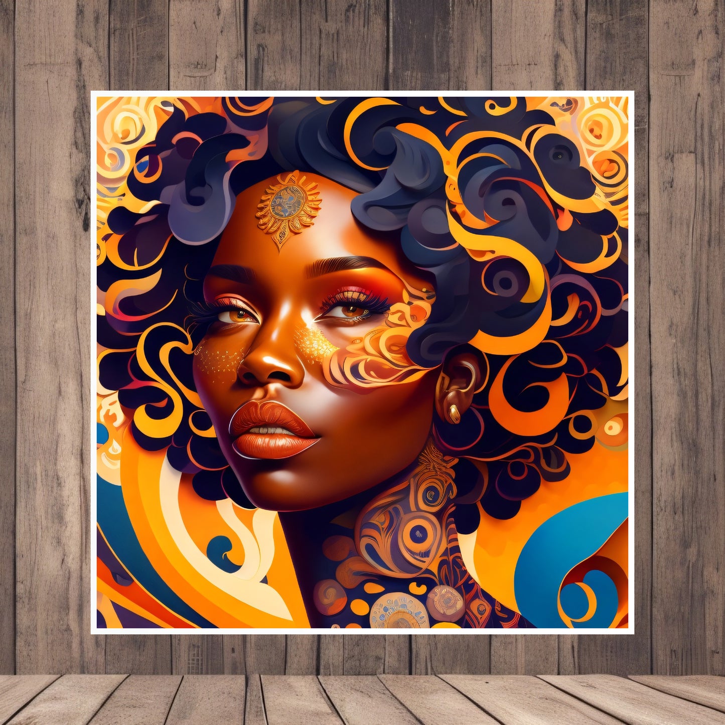 Ange d'Afrique Black Girl Portrait Art Design sur papier mat haut de gamme Utilisation personnelle ou professionnelle Décoration spéciale Grande résolution 3