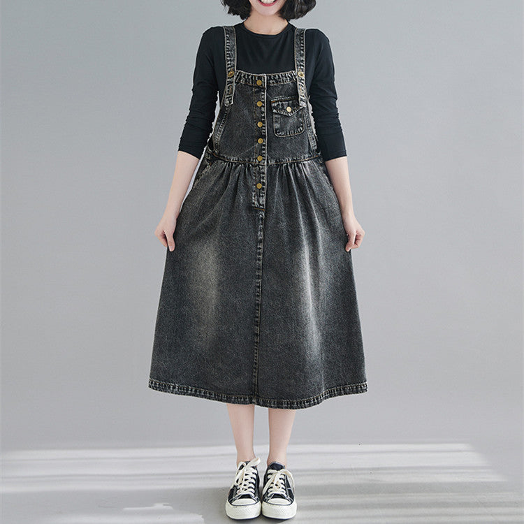 Denim Suspender Dress