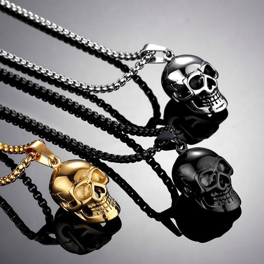 Halloween Skull Necklace Personality Punk Necklace Men Fashion Titanium Steel Accessories