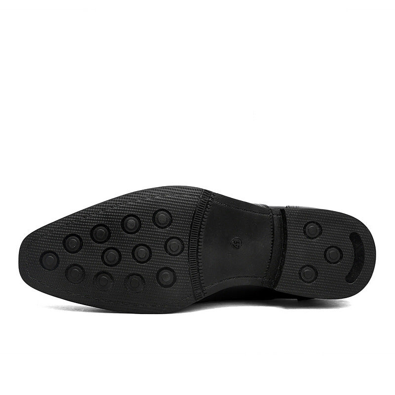 Formal Leather British Brogue Pointed-Toe Lace Up Shoes