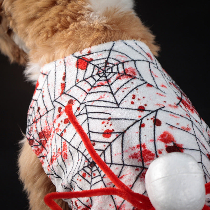 Halloween Personalized Bloodshot Spider Dog Skirt Clothes