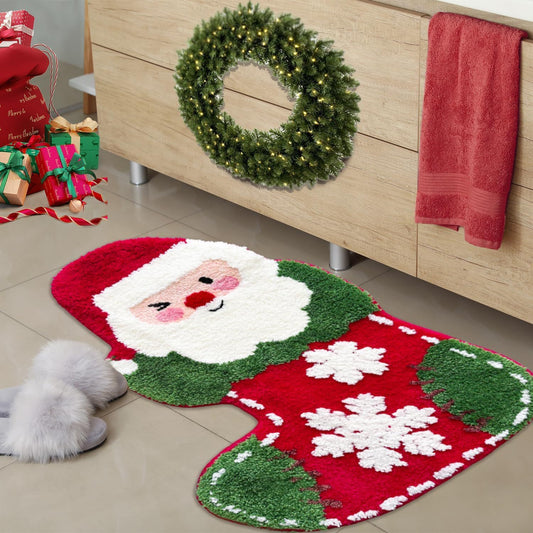 Christmas Cashmere Carpet Bathroom Absorbent Non-slip Mat