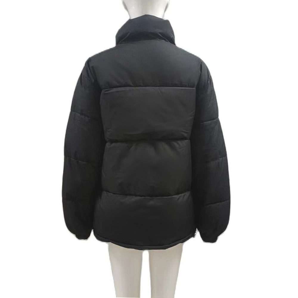 Winter Coat Casual Windproof Down Cotton Warm Thickened Jacket Solid Outwear