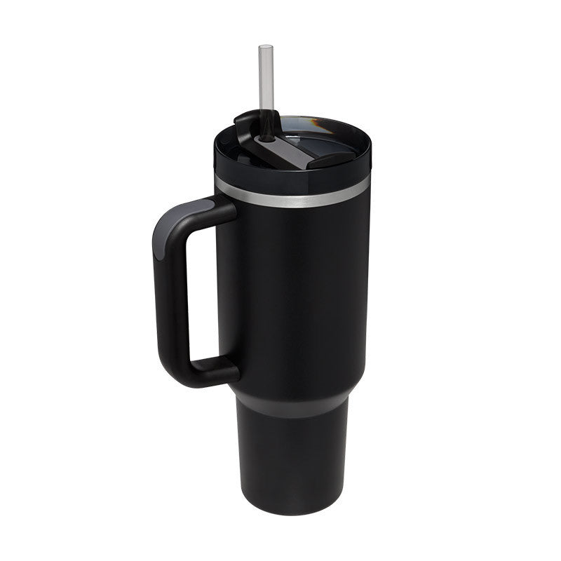 40 Oz Tumbler With Handle Straw Insulated, Stainless Steel Spill Proof Vacuum Coffee Cup Tapered Mug