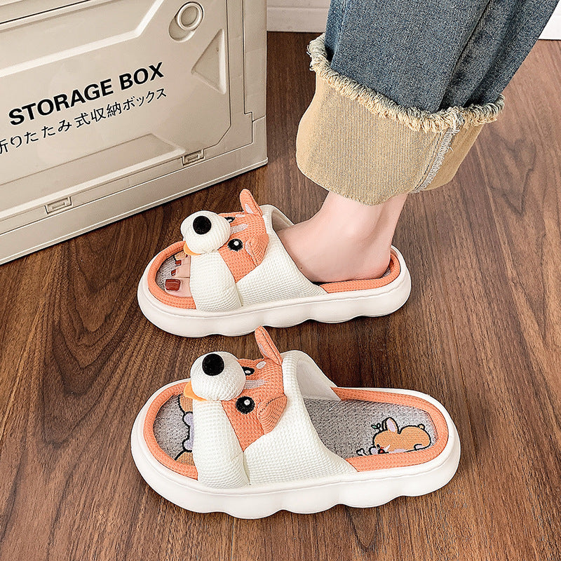 Breathable Cotton Linen Slippers For Spring