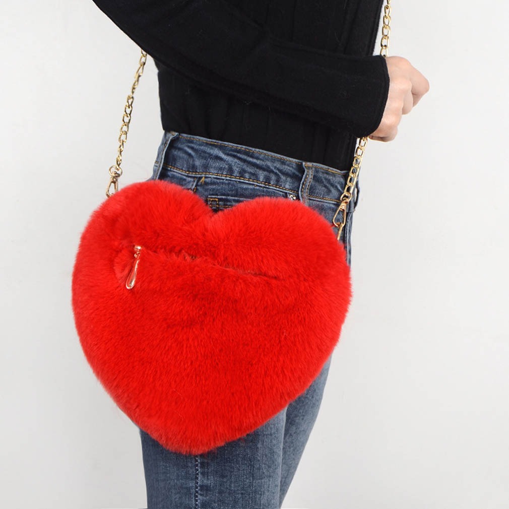 Valentines Plush Love Shoulder Party Bags with Chain