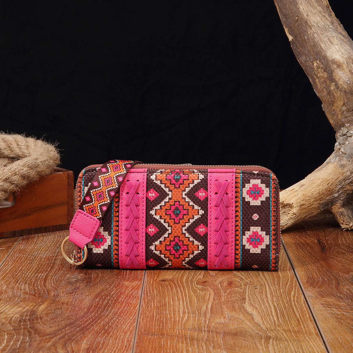 Vintage Cotton and Linen Printed Bohemian Hand-Carrying Card Holder
