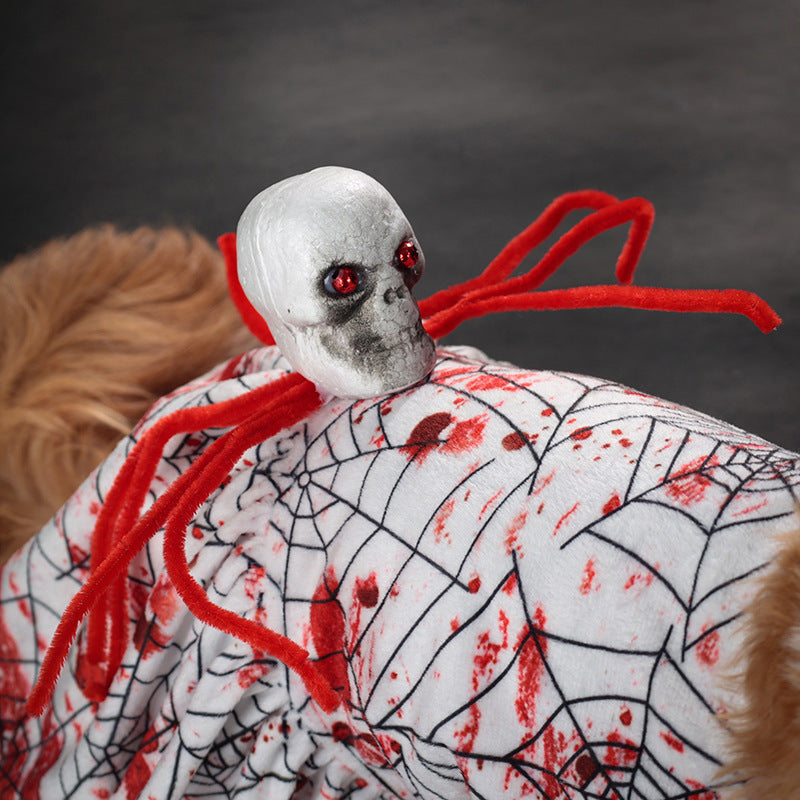 Halloween Personalized Bloodshot Spider Dog Skirt Clothes