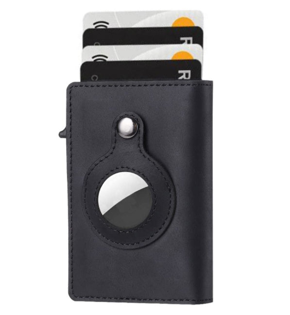 AirTag Leather Anti Theft Bullet Multi-functional Rfid Card Holder Wallet