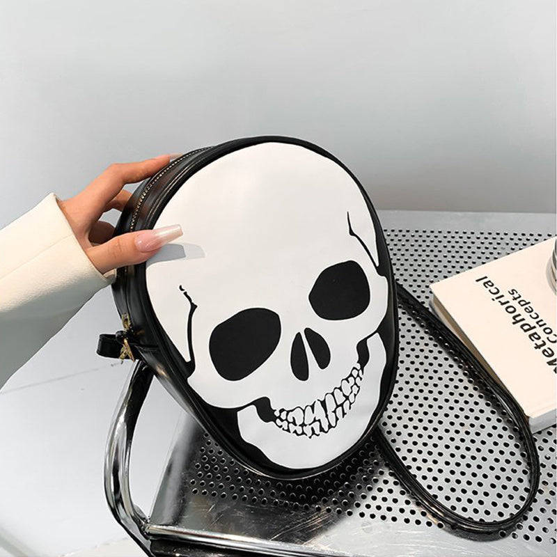 Halloween Skull Shoulder Bag Personality Funny Messenger Bag Kids Couples Outdoor Small Phone Bag For Women