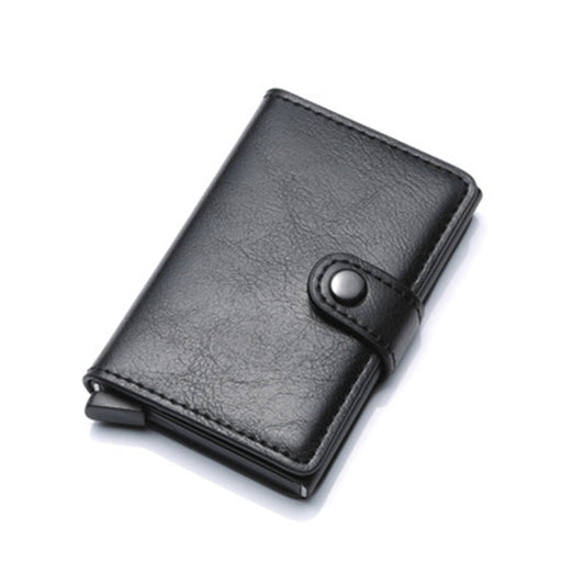 RFID Anti-Theft Vintage Leather Aluminum Wallet