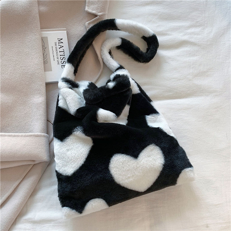 Valentines Love Heart Plush Shoulder Bags