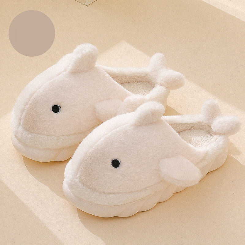 Shark Slippers Soft Sole Furry Shoes Home Bedroom Slippers Women