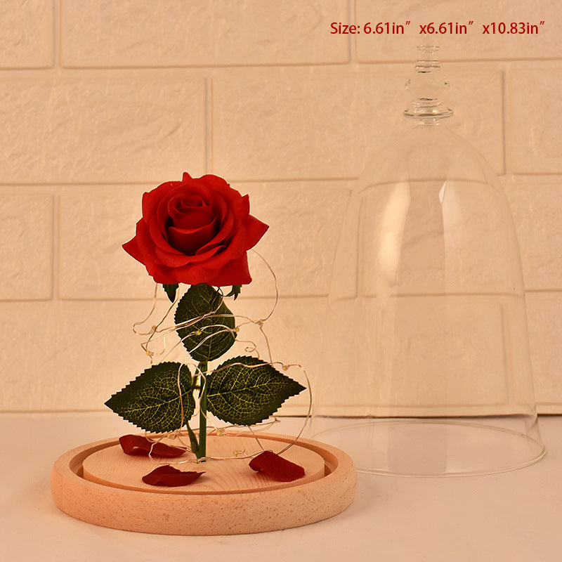 Valentine Day Glass Cover Rose LED Super Light