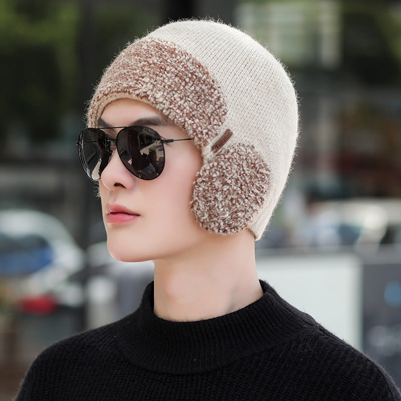 Hat Men's Winter Warm Woolen Thick Knitted Hat