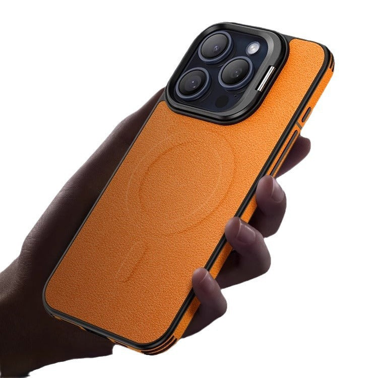 Leather Invisible Bracket Phone Case