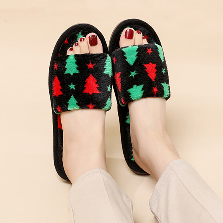 Christmas Tree Home Non-Slip Fuzzy Fashion Slippers