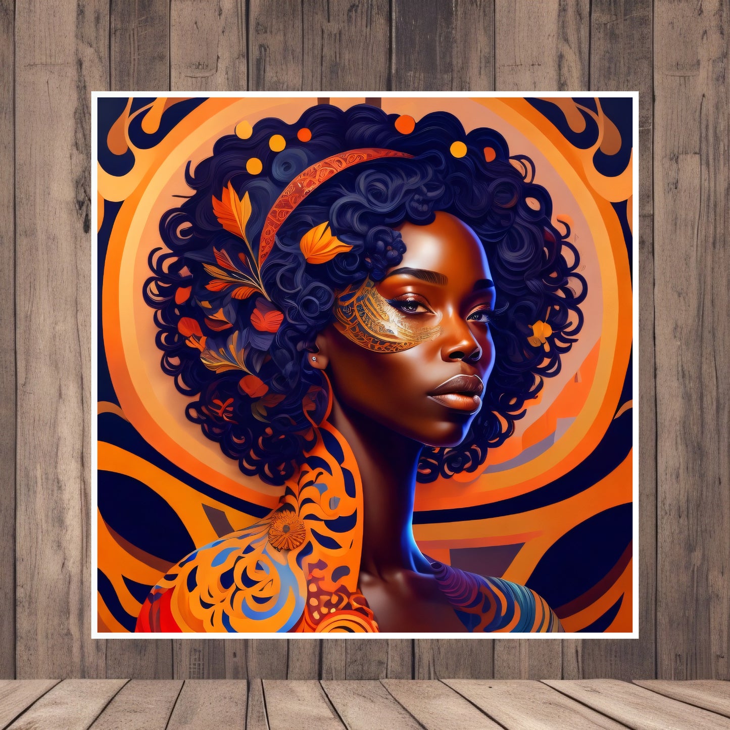 Ange d’Afrique Black Girl Portrait Art Design sur papier mat haut de gamme Utilisation personnelle ou professionnelle Décoration spéciale Grande résolution 6